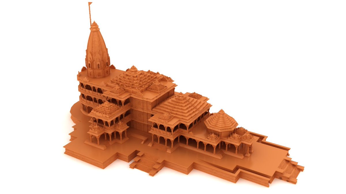 avadh_barsam's tweet photo. Ram Mandir's 3D model rendering is done by me. The detail may not be the same. This is only artwork. #JaiShreeRam https://t.co/auMzis4Rtk