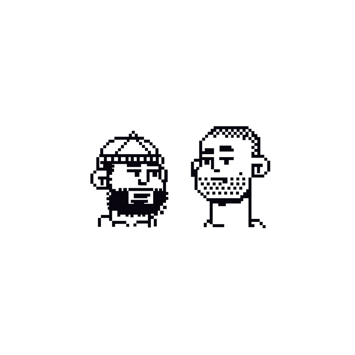 Been banging Lice 1, 2 and 3. Such great albums. Did this pixel art of <a href="/AesopRockWins/">Aesop Rock</a> and <a href="/HomeboySandFans/">Homeboy Sandman Fans</a>