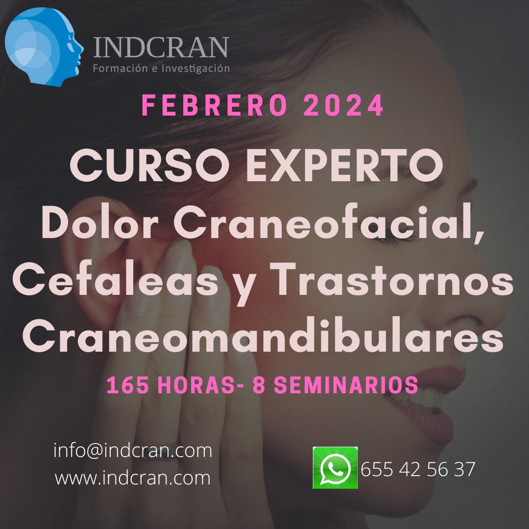 INDCRAN (@indcran) on Twitter photo 👉🏼 Últimas 3 plazas disponibles para el Curso de Experto <a href="/INDCRAN/">INDCRAN</a> para fisioterapeutas comienza en febrero de 2024.
Profesores <a href="/RoyLaTouche/">Roy La Touche Arbizu</a> <a href="/Alba_Paris_A/">Dra A. Paris-Alemany</a>
Más info en indcran.com
Whatsap 655425637 👉🏼 Últimas 3 plazas disponibles para el Curso de Experto <a href="/INDCRAN/">INDCRAN</a> para fisioterapeutas comienza en febrero de 2024.
Profesores <a href="/RoyLaTouche/">Roy La Touche Arbizu</a> <a href="/Alba_Paris_A/">Dra A. Paris-Alemany</a>
Más info en indcran.com
Whatsap 655425637