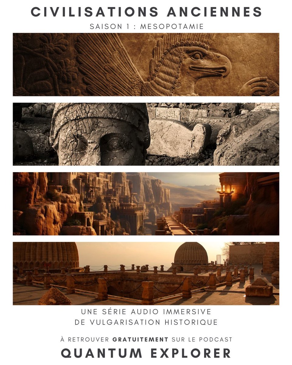 #podcast 🎧: Ce n’est pas pour rien que #QuantumExplorer arrive dans le top 150 de #spotify et le top 100 de #castbox en  moins de 2 semaines !

Illustrason🎵 signe le #sounddesign 🎙️ et le #binaural🎧 de cette nouvelle collection : la Mésopotamie : ➡️linktr.ee/quantum_explor… ⬅️