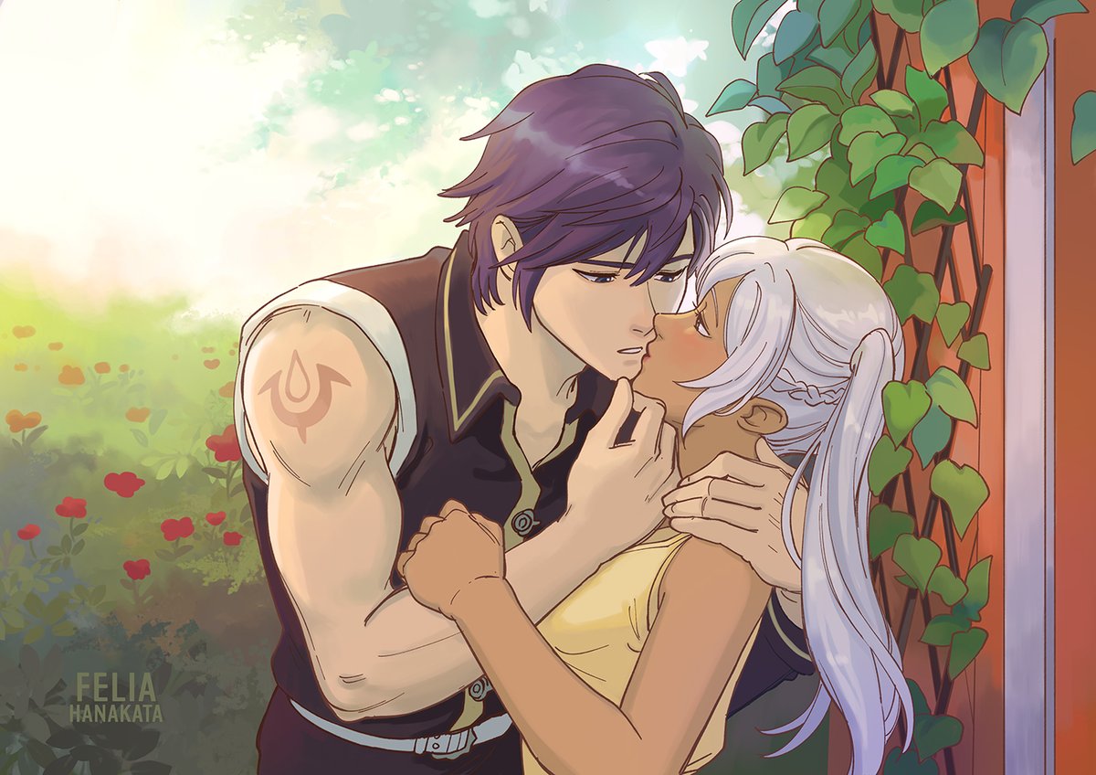 To celebrate completing Pretending to Love You, I commissioned @feliahanakata to draw the scene with #Chrobin 's first, 'fake' kiss from chapter three. I'm over the moon with how it turned out 💙🌿💜 (Link to the fic in replies!)