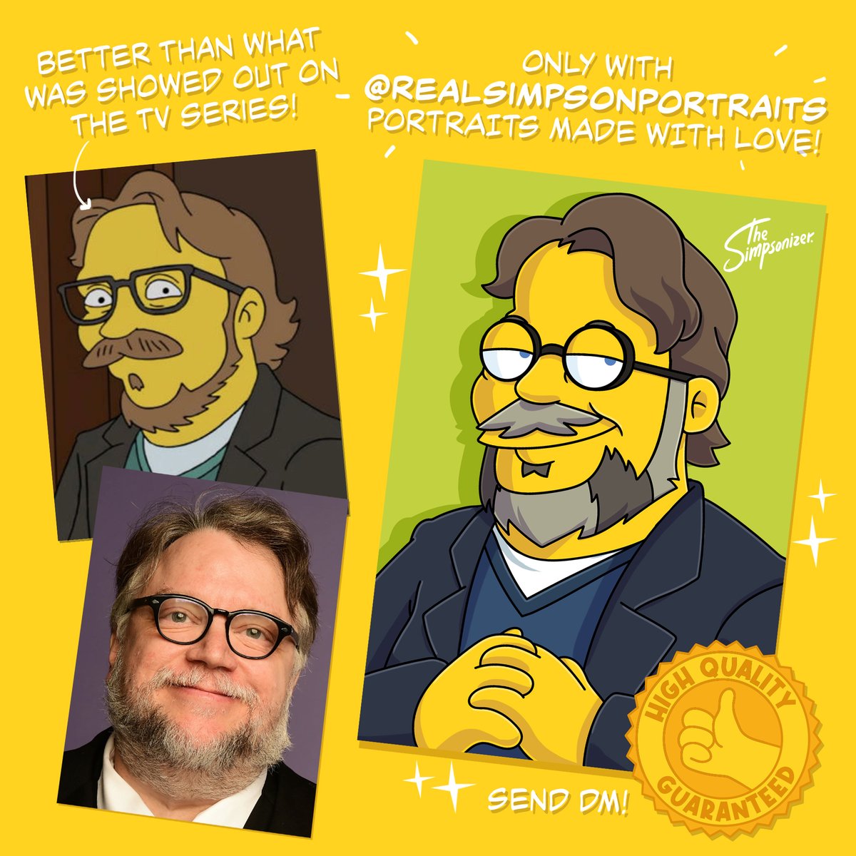 ArminCastellon's tweet photo. #GuillermodelToro en #SimpsonStyle
Mejora del diseño mostrado en la serie.
Una de las simpsonizaciones que más me costo, lo debo admitir, tenía una versión previa, pero había algo que no me llegaba a convencer, después de unos intentos descubrí que tipo de anteojos simpson usar. https://t.co/nv3GtdtGI6