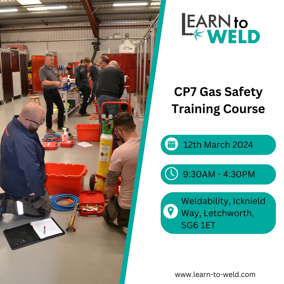 learn_to_weld's tweet image. Our next CP7 Gas Safety Training Course is set for March 12th 2024!

Secure your spot early to guarantee your place! Contact training@weldability-sif.com for more details and registration.

#GasSafety #TrainingCourse #Welding #LearnToWeld