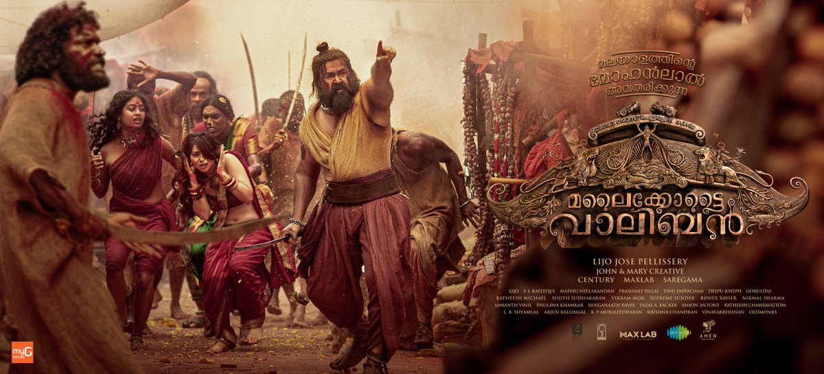 Mohanlal's tweet image. #MalaikottaiVaaliban official poster  

#VaalibanVaraar #VaalibanOnJan25

@mrinvicible @shibu_babyjohn @achubabyjohn @mesonalee @danishsait @johnmaryctve
#maxlab @YoodleeFilms @nandi_katha @ActorManojMoses @VIKME @saregamaglobal
@saregamasouth