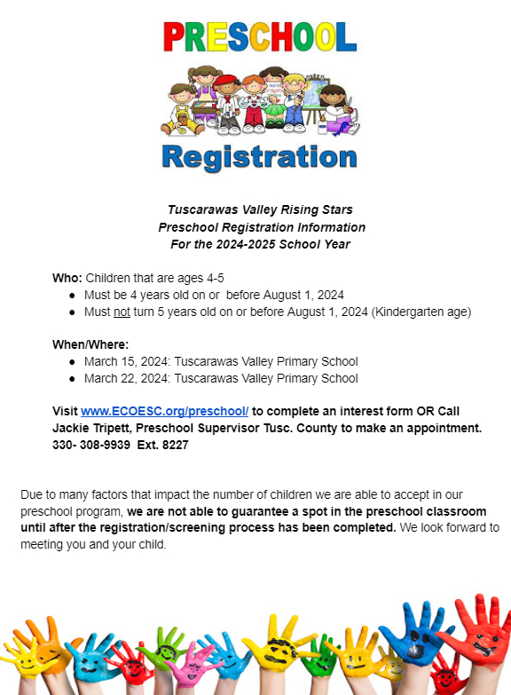 TVTrojans's tweet photo. Here is preschool registration information for the 2024-2025 school year. https://t.co/BNO0bTWjpp