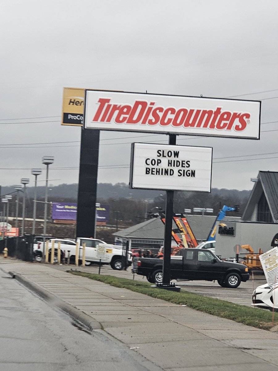 Thanks @TireDiscounters for looking out for the people of Cincinnati! 😂