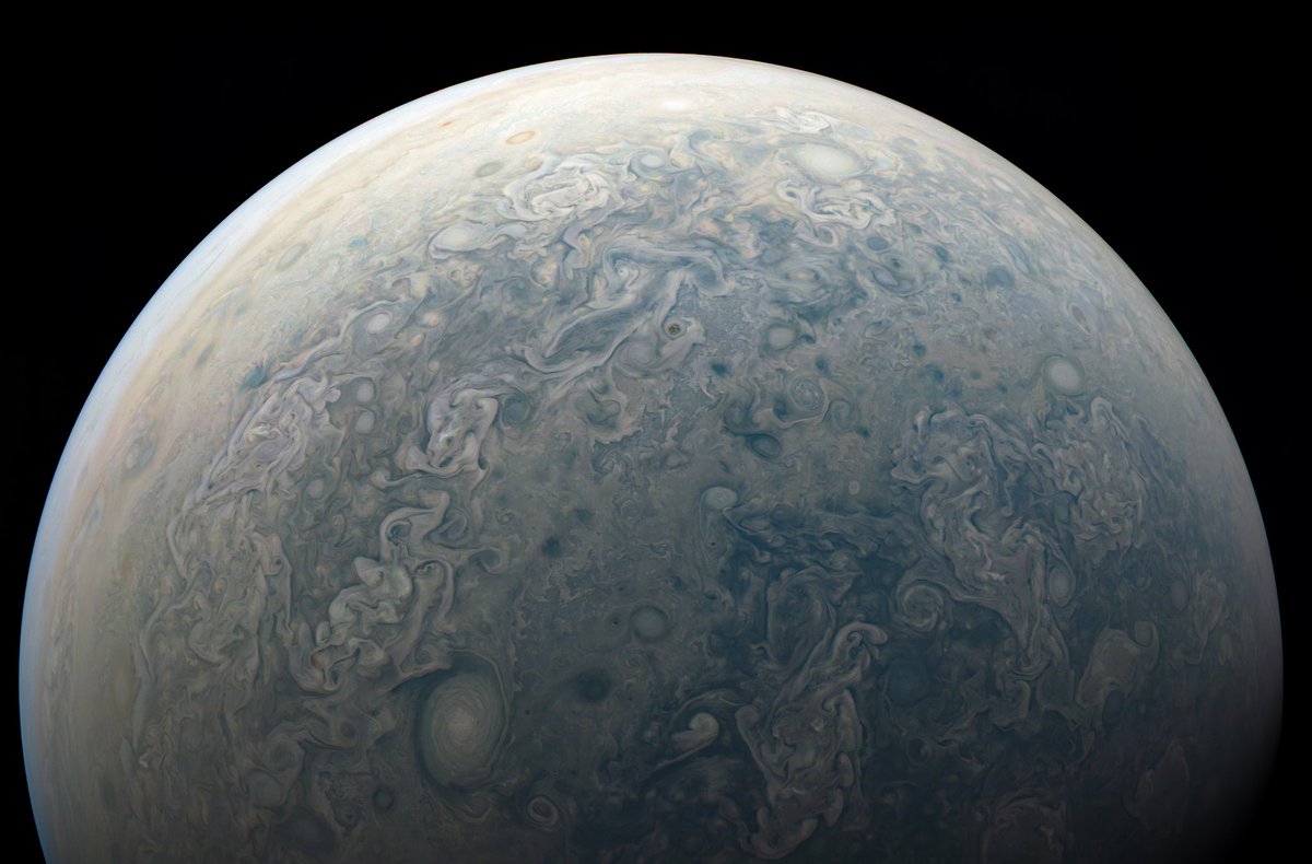 Jupiter’s northern filamentary region on December 30th as the Juno spacecraft approaches the north pole for Perijove 57. NASA/JPL-Caltech/SwRI/MSSS/Kevin M. Gill #Jupiter #Juno #JunoCam #Space #Science #Perijove57