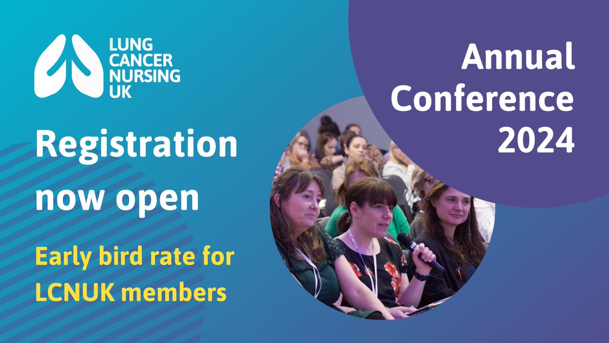 Join us for the LCNUK Conference 2024, the go-to event for any nurse working in #LungCancer. Held 20th - 21st June in Glasgow, we’ll be returning to the fundamentals that are so important to the #LCNS role. Register now 📝 ow.ly/sKCS50Qf6SX #LCNUK2024