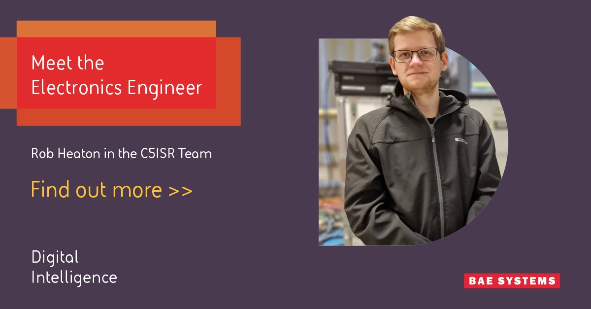 In our latest meet the team blog, Rob explains how he launched his career into space, working in our C5ISR team to support our ongoing space programmes.

Read more --> baes.co/HWJ650QpaAv
#CareersinTech #ElectronicsEngineering #CareersinSpace