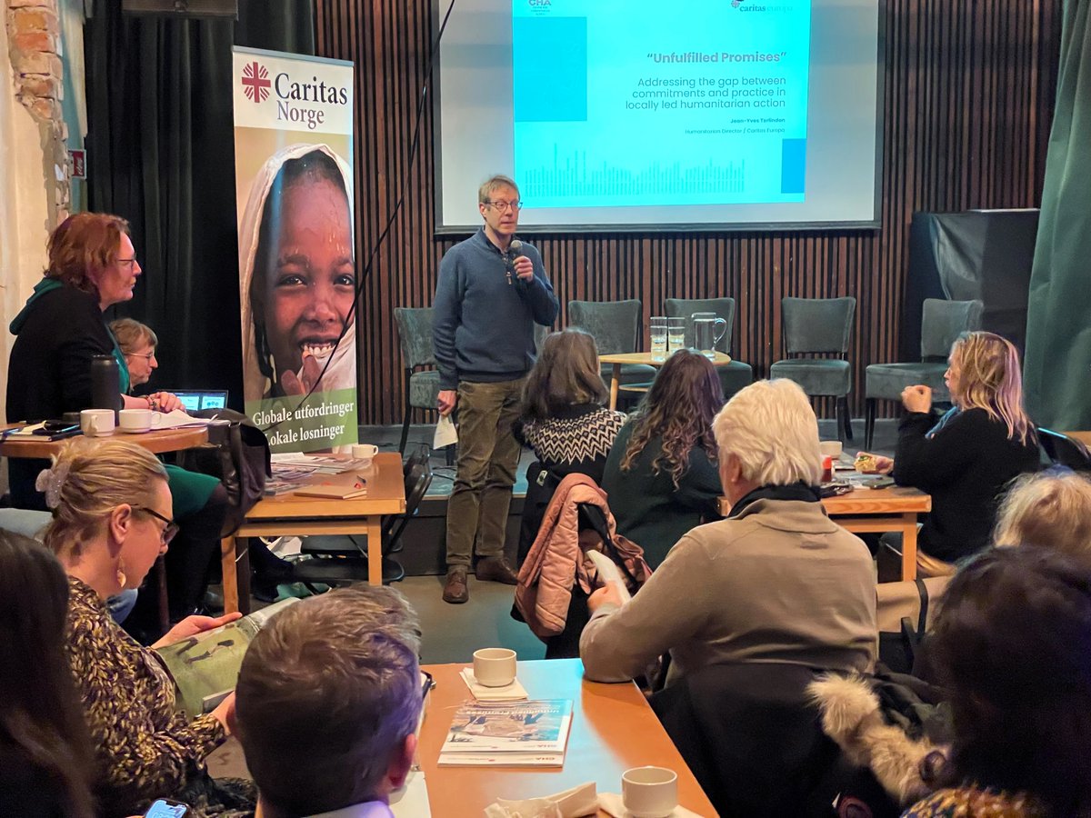 Today, our Jean-Yves Terlinden presented #Caritas' new publication on #LocallyLeadHumanitarianAction in Oslo with @CaritasNorge. 🙌 With a record number of crises, strengthening local humanitarian NGOs is more important than ever. 👉Full report: caritas.eu/locally-led-hu…