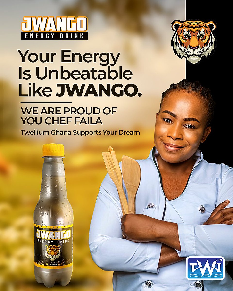twellium_ghana's tweet photo. We are proud of you Chef Faila

#TwelliumGhana #TWI #EnergyDrink #JwangoEnergyDrink #Jwango #Ghana #FAILACOOKATHON https://t.co/DWabn6oKpJ