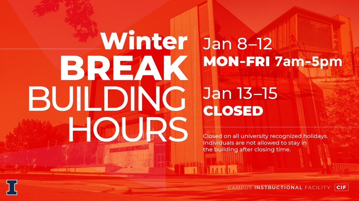 We know you’ve missed us. If you’re on campus and want to find your classroom for next semester or need a place to finish up a winter course we are open this week for limited hours. Full semester hours will resume on Tuesday 1/16.