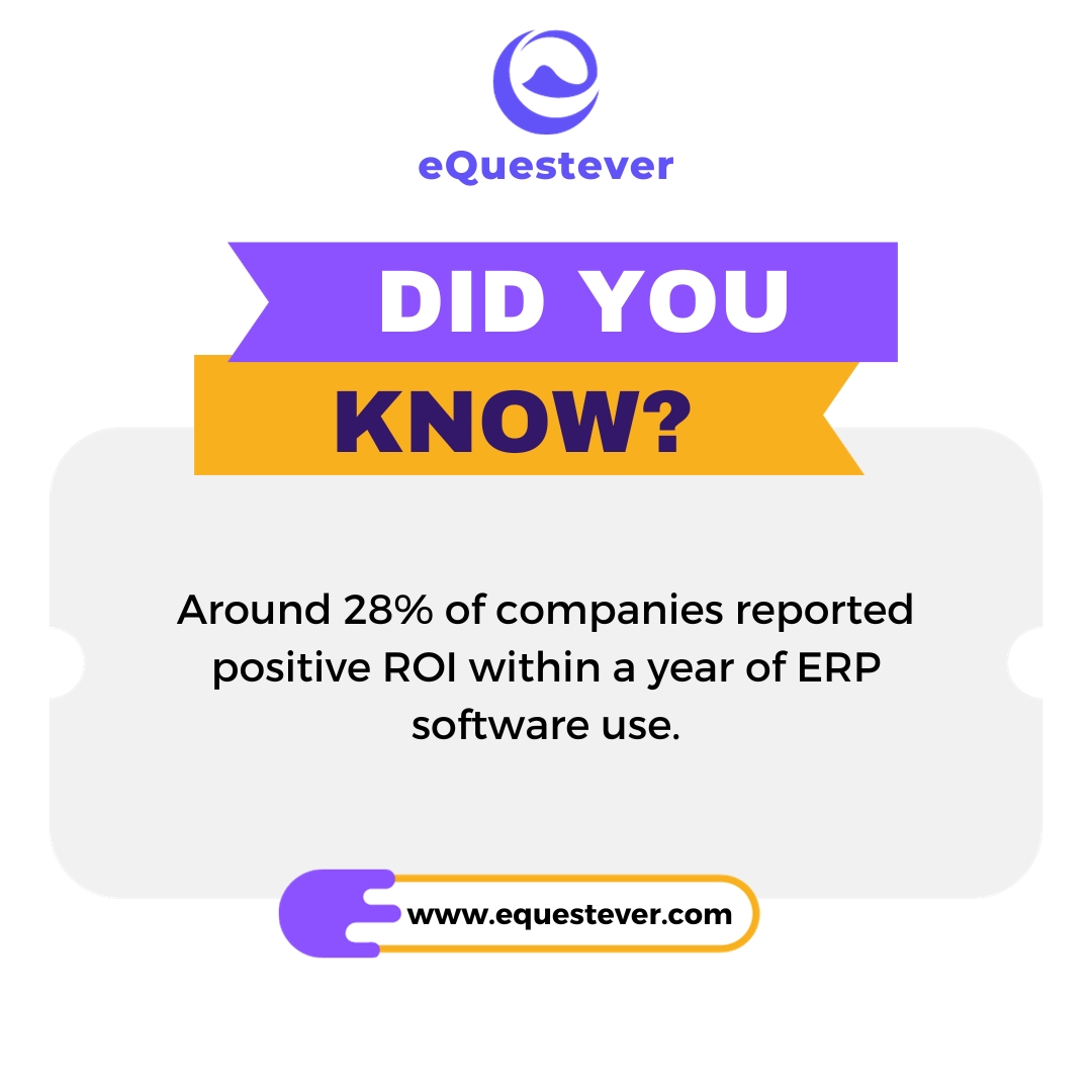 📊 Unlock the Power of ERP! 

🚀 Did you know that approximately 28% of companies experience a positive Return on Investment (ROI) within just one year of implementing ERP software? 

#ERPSuccess #ROIinBusiness #BusinessTransformation #EfficiencyBoost #TechInnovation #ERP