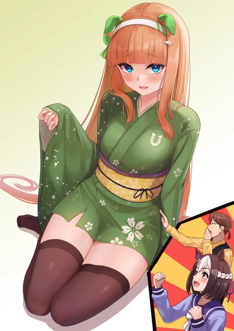 ミニスカ浴衣ニーソのスズカさんが見たーいという絵 #ウマ娘