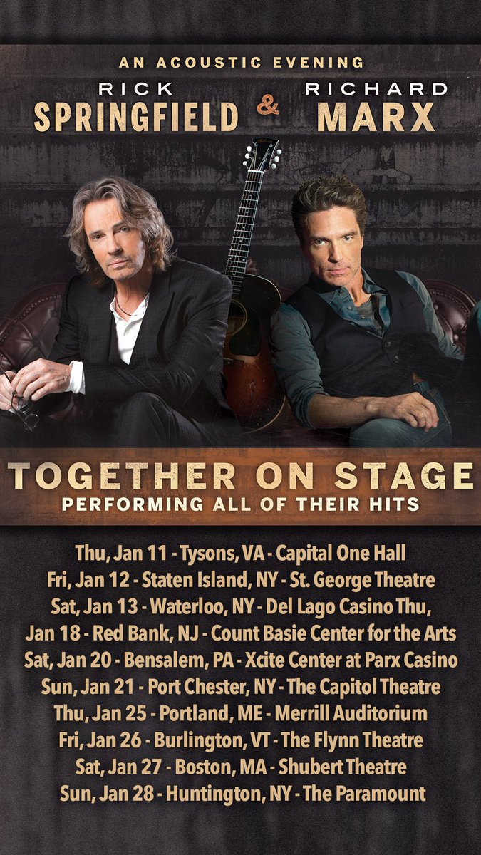 Woohoo! The first date of acoustic shows on Thursday with my pal @richardmarx is SOLD-OUT! Grab your tickets now for this limited run! bandsintown.com/a/2819-rick-sp…