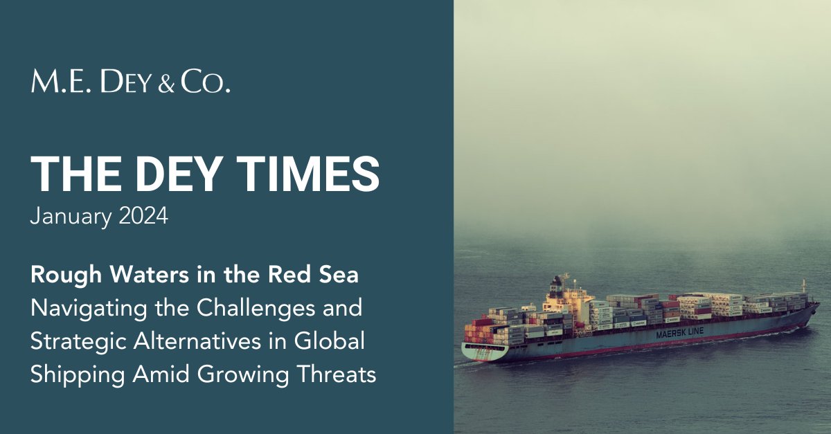 MEDeyCo's tweet photo. The shipping industry has found itself navigating through significantly rougher waters, particularly in the Red Sea.

More on this story and other supply chain and logistics news in the January edition of the #DeyTimes: https://t.co/0aECeox1vP https://t.co/R2LQ0nsQqY