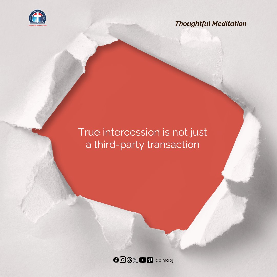 dclmabj's tweet photo. #ThoughtfulMeditation

"True intercession is not just a third-party transaction"

#dclmabj https://t.co/z6nc3Q6S62