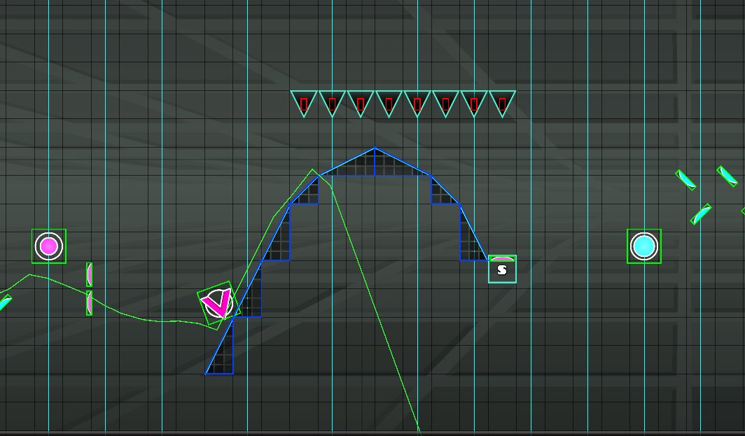 TSR_Animations's tweet photo. Editor + Normal mode bug report.
Oddly specific bug with slopes.
The mini cube tries to fit between the 45 degree and 22.5 degree slope, it didn't do that pre-2.2.

Ignore damage is off.

@vipringd @RobTopGames https://t.co/TxmYZtmi7o