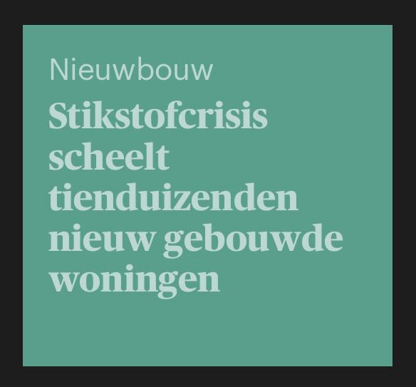 jpaternotte's tweet image. Slecht nieuws! Door de hoge stikstofuitstoot kunnen duizenden mensen nog langer fluiten naar een woning. En de nood is al zo hoog.

We kunnen niet anders dan doorzetten met minder stikstof. Om de natuur te herstellen en weer betaalbare huizen te bouwen. Aan de slag! 
@trouw
