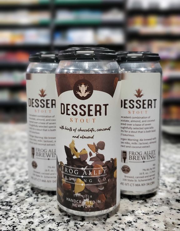 A decadent chocolate, almond and coconut layered over a base of seven selected specialty malts for a stout that is both bold and luxurious. @frogalleybrewing

#beerworld #beer #beerlover #beernerd  #alchoholic #stout #dessertstout #redemption #cigars #hudsonvalley #shoplocal