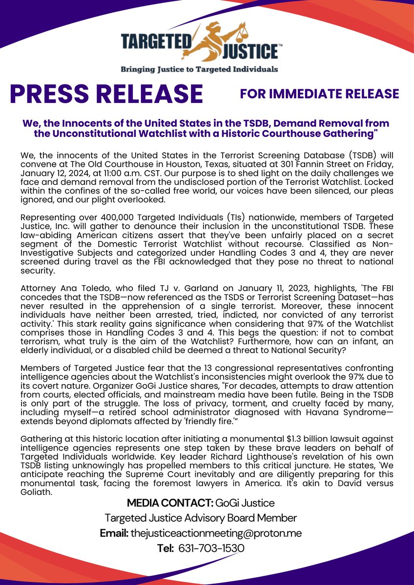 AnaToledoDavila's tweet image. Be there or be square!
#TargetedIndividuals