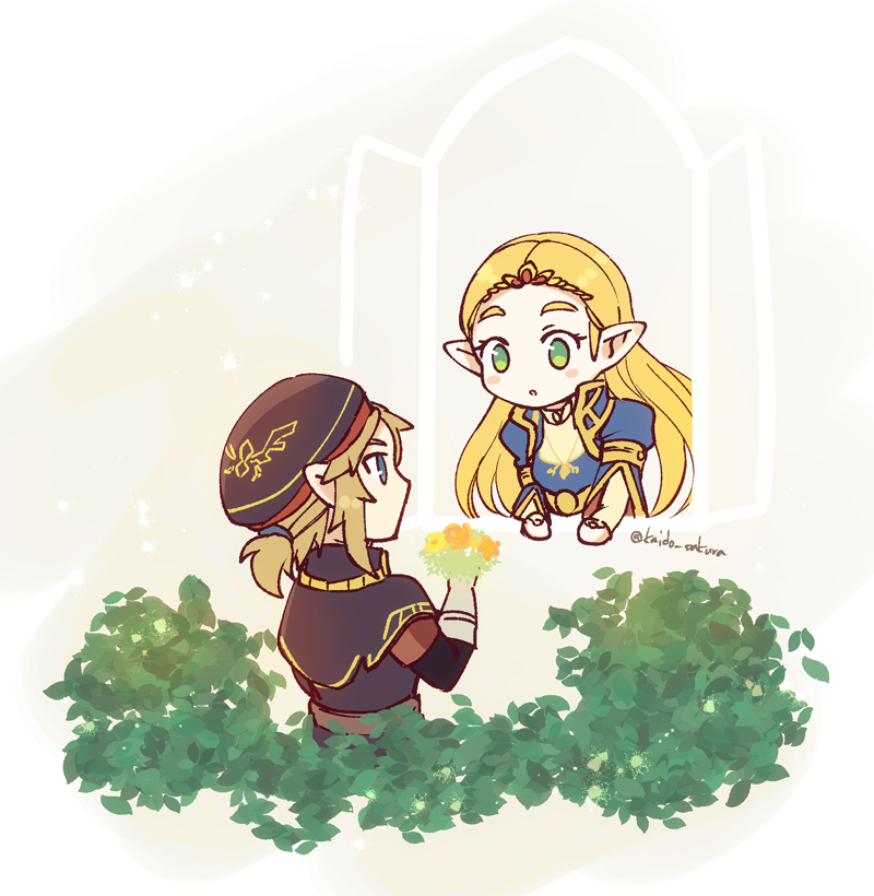 リンク(ゼルダの伝説) ,ゼルダ姫 「贈り物 」|海棠深月のイラスト