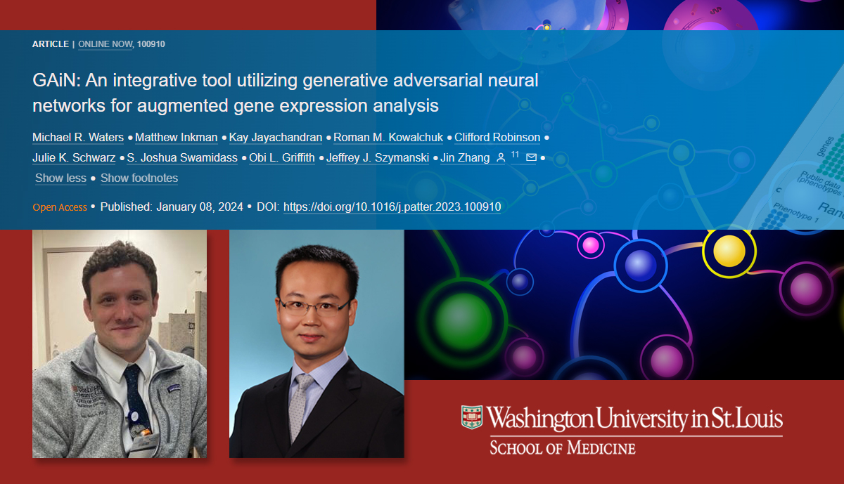 WashUMedRadOnc's tweet photo. Published today: work by @MikeWaters121 & @jinwashu using #GenerativeAI to improve gene expression analysis where there are limited samples, as in rare diseases, minority populations or limited resources
https://t.co/95B1wnn4y4 #NCIITCR https://t.co/JXv2K0BlCO