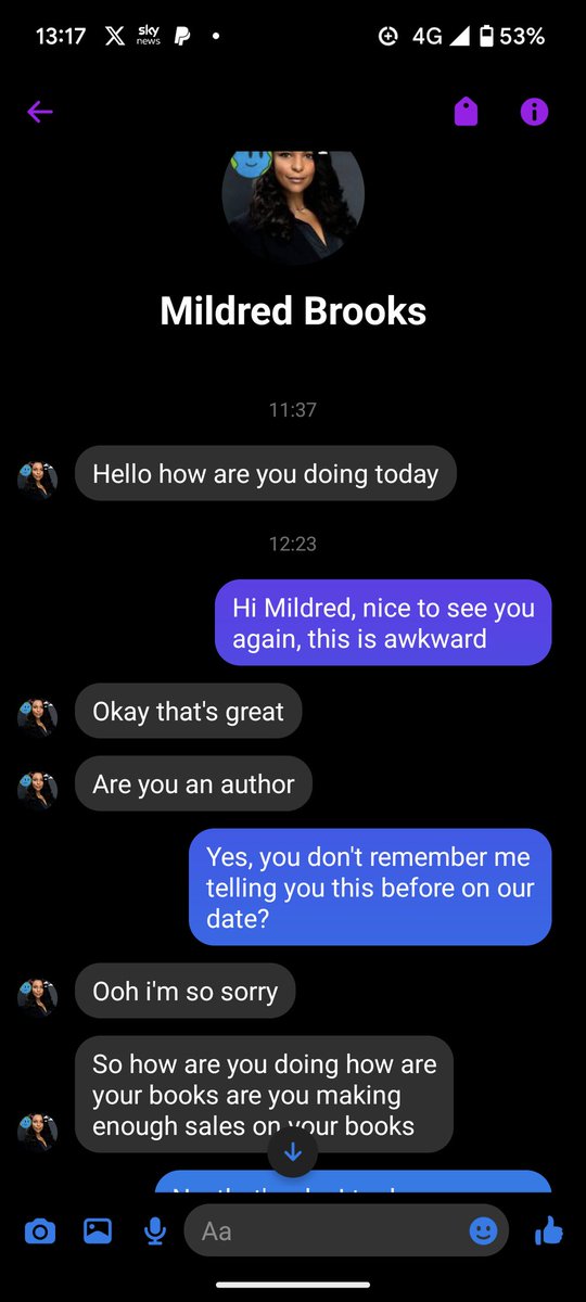 J_agombarAuthor's tweet image. Mildred! 🤔 You picked the wrong writer!
Follow me for more spambot abuse.
#authoscam #spambot #writerproblems #windup #readingcommunity #writingcommunity #jagombar