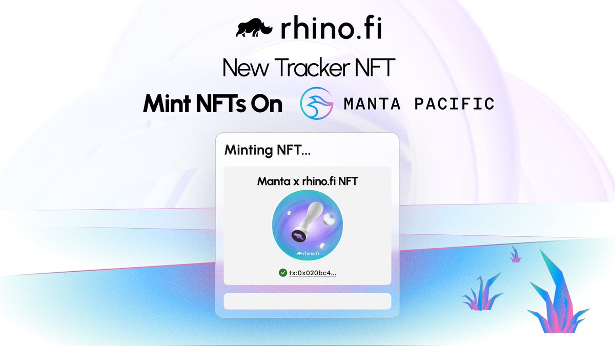 💥NEW NFT DROP💥

Have you been exploring <a href="/MantaNetwork/">Manta Network (🔱,🔱)</a>, using our lightning fast bridge?

We’ve just launched our #NFT minting tool on Manta! Directly interact with Manta &amp; mint your NFTs, all from rhino.fi 🦏🪂

🔥Score above 7/10 on Manta to claim an EXCLUSIVE