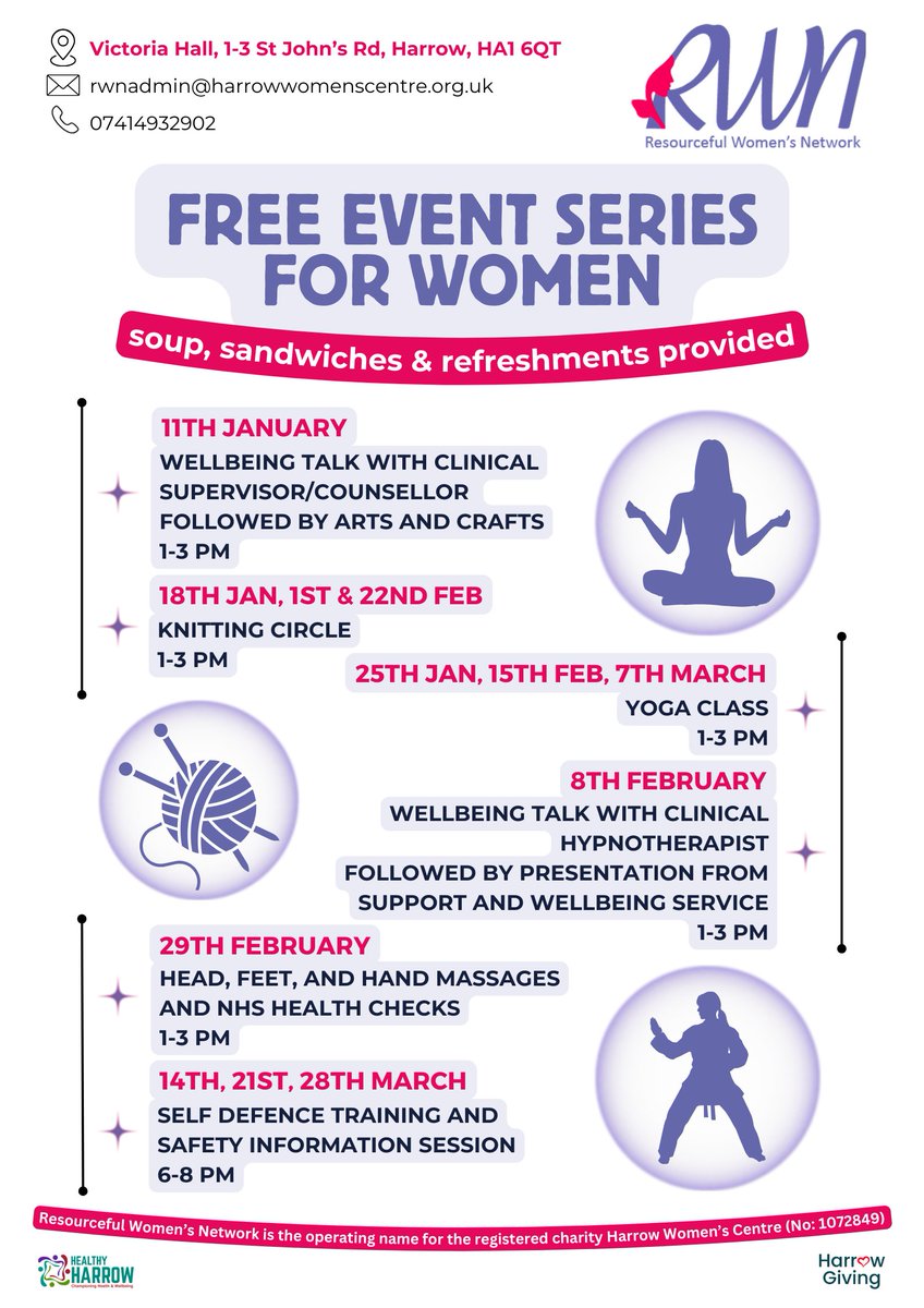 Resourceful Women's Network - RWN Warm Hub starts tomorrow!
You can find a list of all the Harrow warm hubs here:
harrowgiving.org.uk/warmhubs/