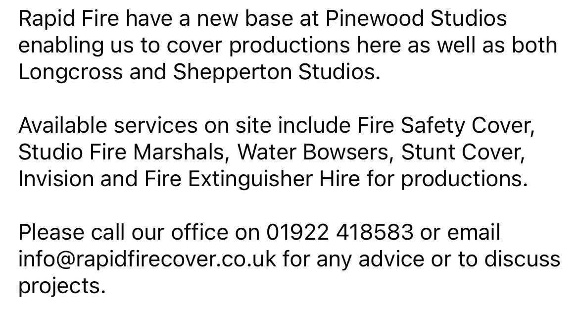RapidFireCover's tweet photo. Rapid Fire have a new base at Pinewood Studios

more info here:
https://t.co/2REvOaLexn https://t.co/wt6A179Yoq