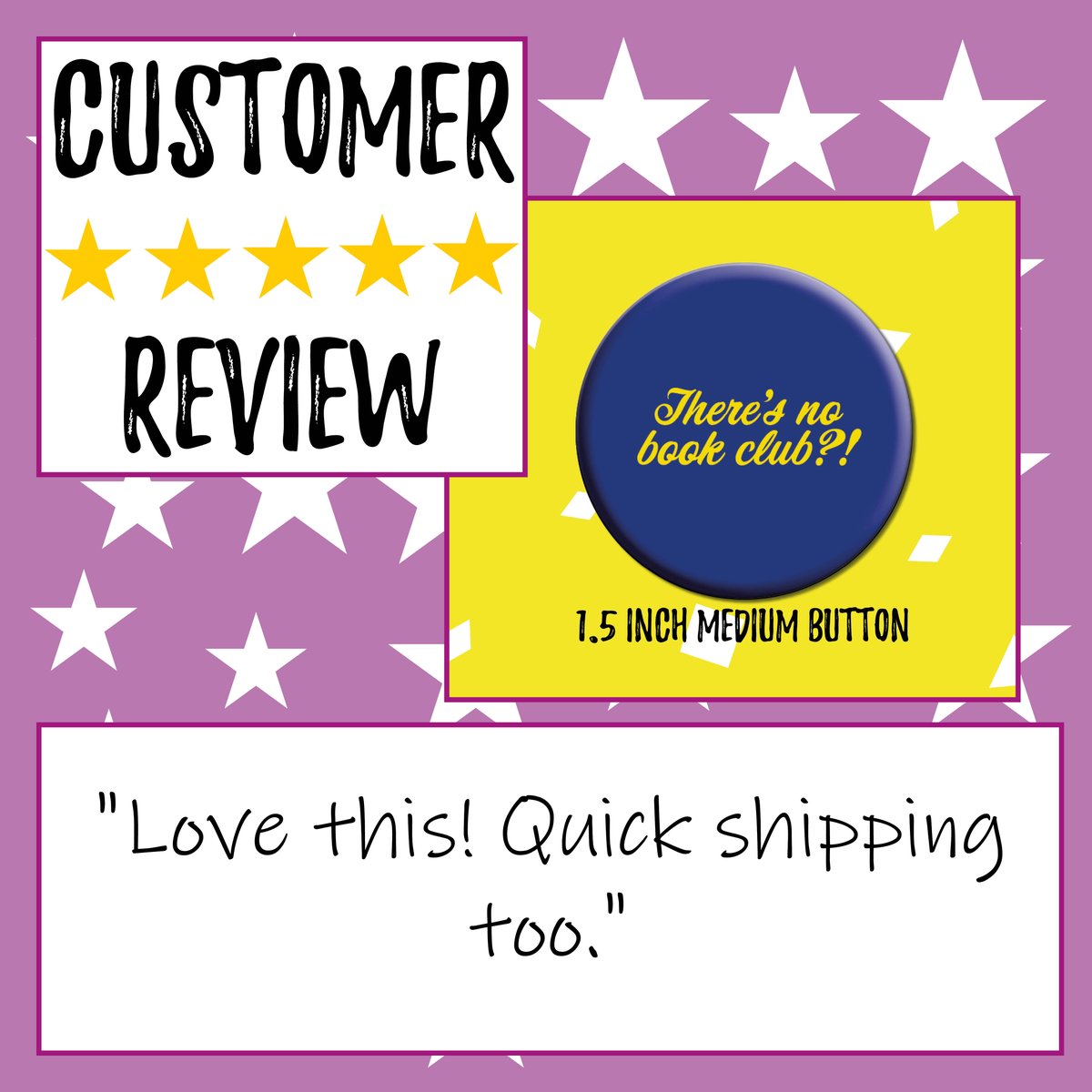 Thank you for the 5* review! All my buttons/badges are designed by me and handmade by me too - so these reviews mean a lot! 😍

#Yellowjackets #Handmadebusiness