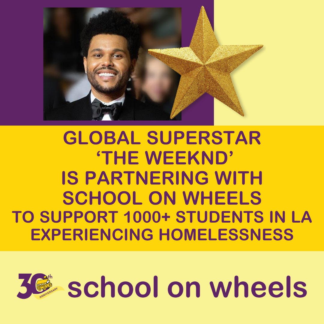 We are over the moon to share the news that Abel 'The Weeknd' Tesfaye will be supporting over 1000 of our students with technology, tutoring and mentoring. Visit our website to find out how you can join The Weeknd and help a child experiencing homelessness today!