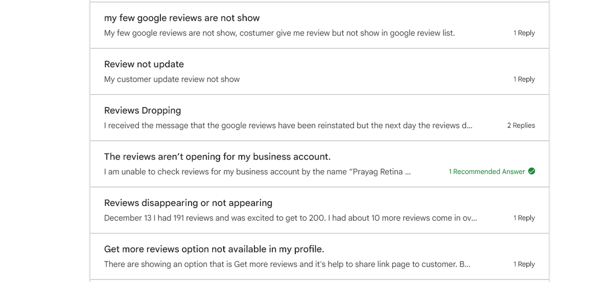 MakeItHappe_n's tweet photo. @GoogleSmallBiz Honestly have you looked at your Google Business Profile Community complaints regarding reviews not getting published? You are flag genuine reviews. Lots of complaints. Your AI and algorithm is way off on this @GoogleMyBiz @searchliaison https://t.co/BI7bdM6k66