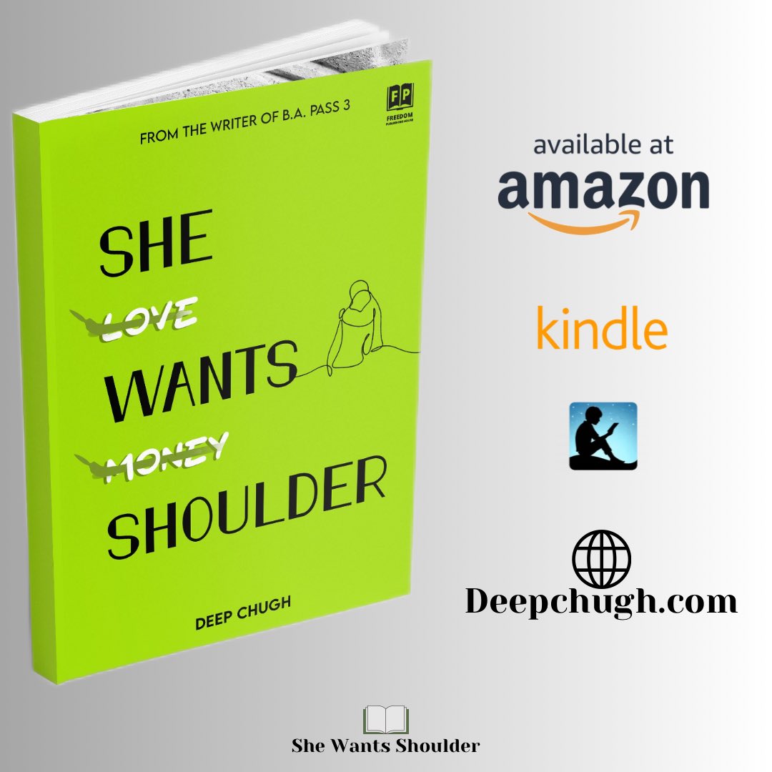 She Wants Shoulder, but when, where, why, and whose shoulder is needed, this is the focus of this book. From this book, you will get to learn whatever I have learnt about relationships over the years #shewantsshoulder #deepchugh #kindlebooks #newbooks2024 #bestseller2024 #SWS