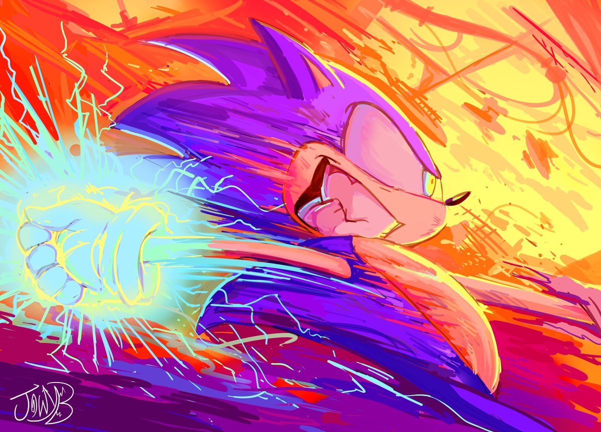 A wip speed paint of Sonic throwing a punch, Trying to be more dymanic with poses like this. :) #SonicTheHedgehog #sonicfanart #videogames #wipart #drawing #fanart #sketch #digitalart