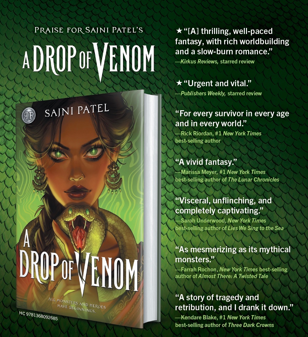 We’re only ONE week away from A DROP OF VENOM!!🐍 If you like Medusa, dark YA fantasy, fight scenes, and just a hint of romance set in lush Indian jungles, then this is for you! Preorder now! readriordan.com/book/a-drop-of…