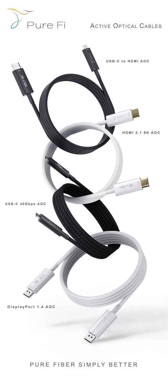 PureFi21's tweet photo. Maybe one of our 30 ft. USB-C to HDMI Active Optical Cable could free your setup even further across the hotel room. 
#PureFi #AOC #HDMI #USBC https://t.co/PXpqf4H136