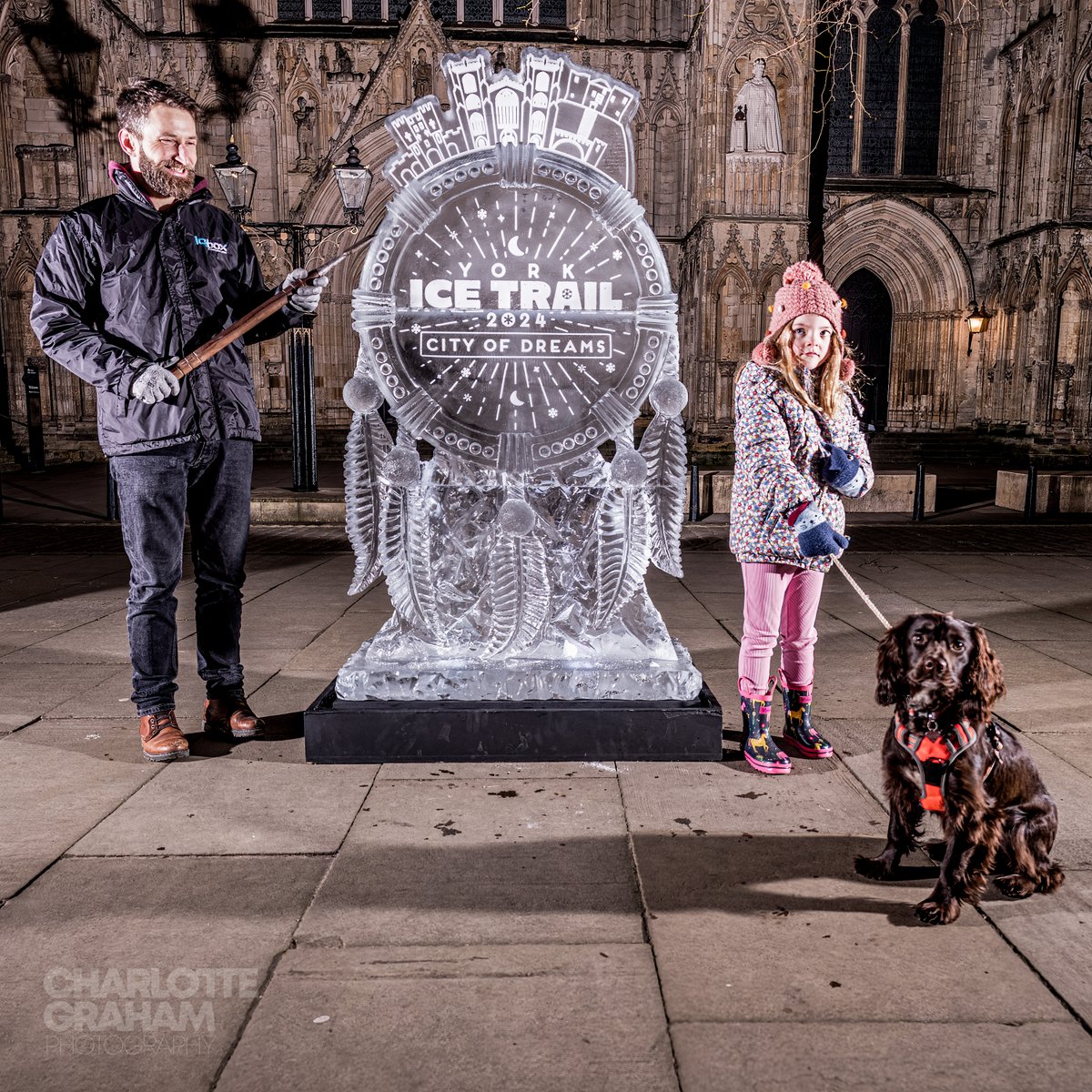 MadCowFudge's tweet photo. #yorkicetrail #2024 #York #onlyinyork #Ice #Theicebox #Yorkminster #Sculpture #dogswelcome https://t.co/Wkubg32l7b