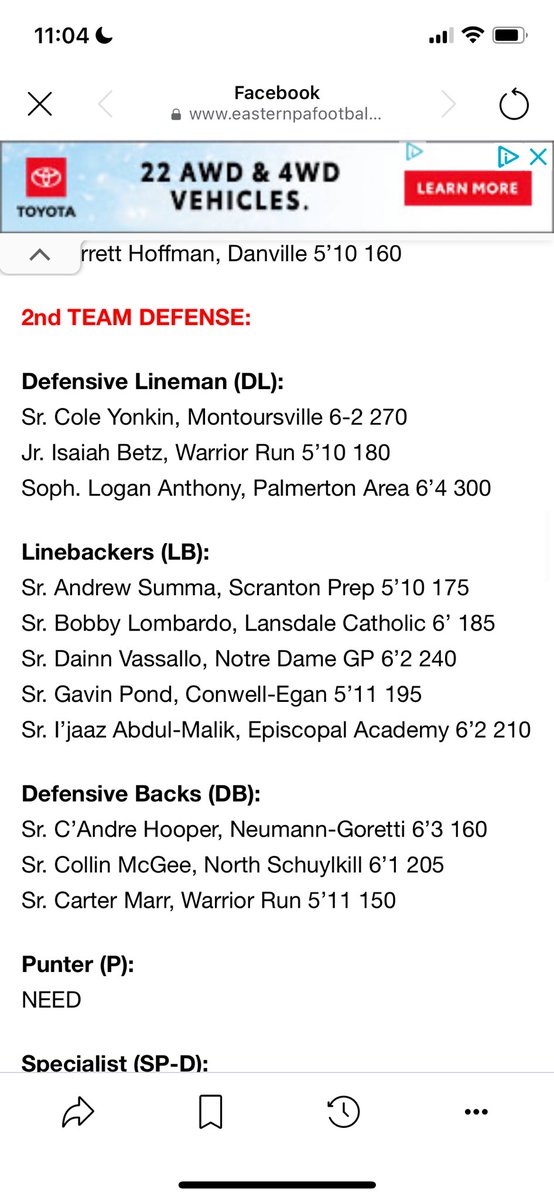 bobbylombardo20's tweet photo. Thank you to @EPAFootball for naming me Second Team All Eastern PA Linebacker! https://t.co/9FdDjfaIrI