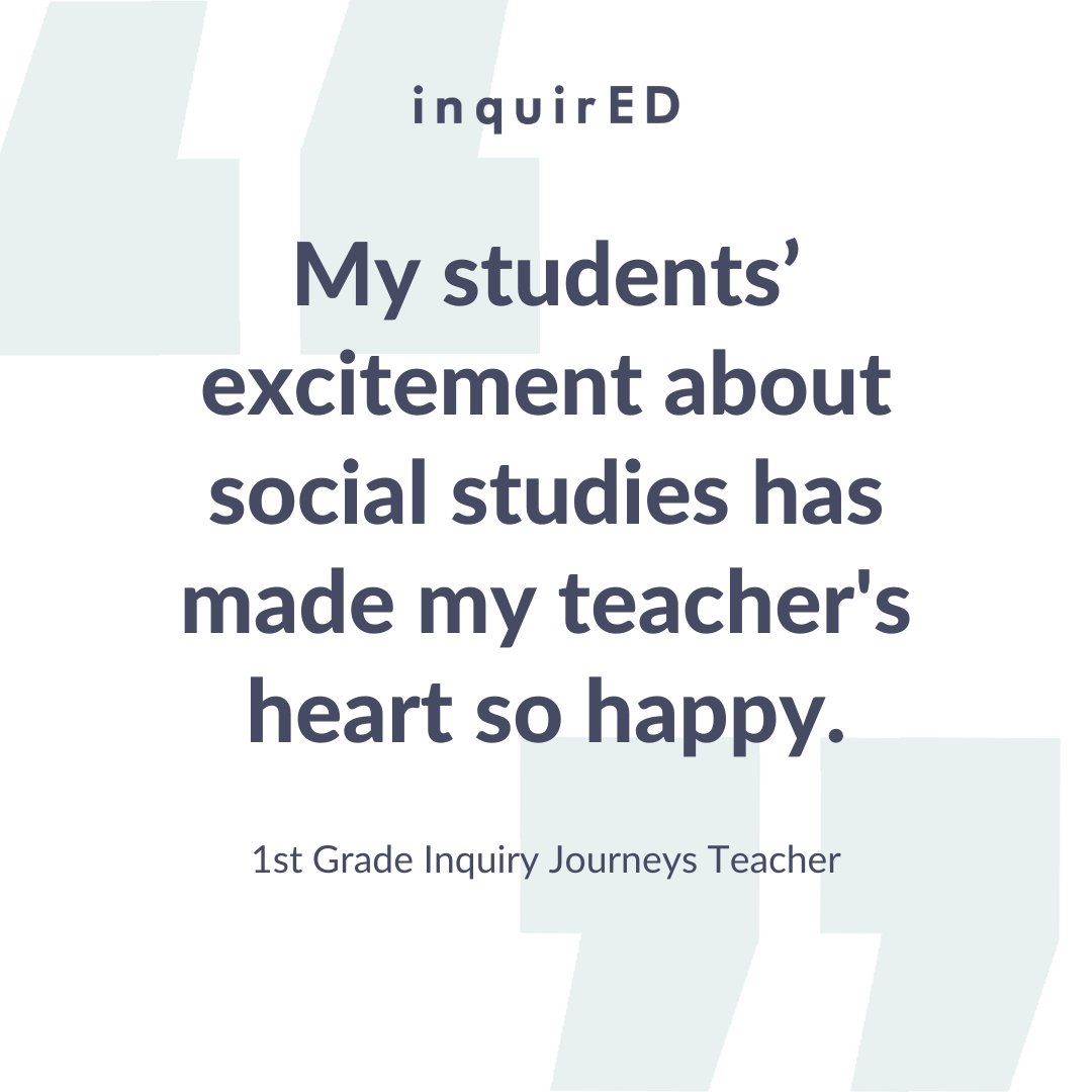 We love happy teacher hearts! ❤️ Curious how to engage your classroom with our inquiry-based social studies curriculum? 👀 Contact us. ➡️ bit.ly/3NOfDsY