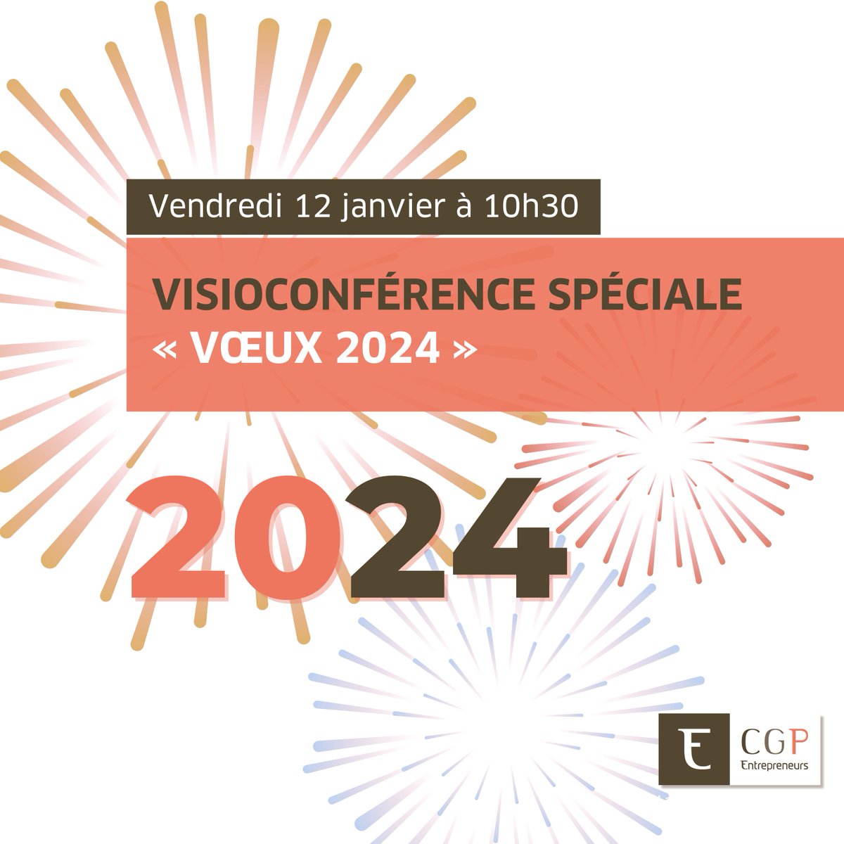 L' année 2024 débutera par les vœux de toute l'équipe. <a href="/CGP_Entr/">CGP Entrepreneurs</a> vous convie à cette première visioconférence « Spéciale vœux » le 12 janvier de 10h30 à 12h !

#CGP du Groupement, le lien de connexion est accessible sur votre E Bureau.

#CGPI #Patrimoine