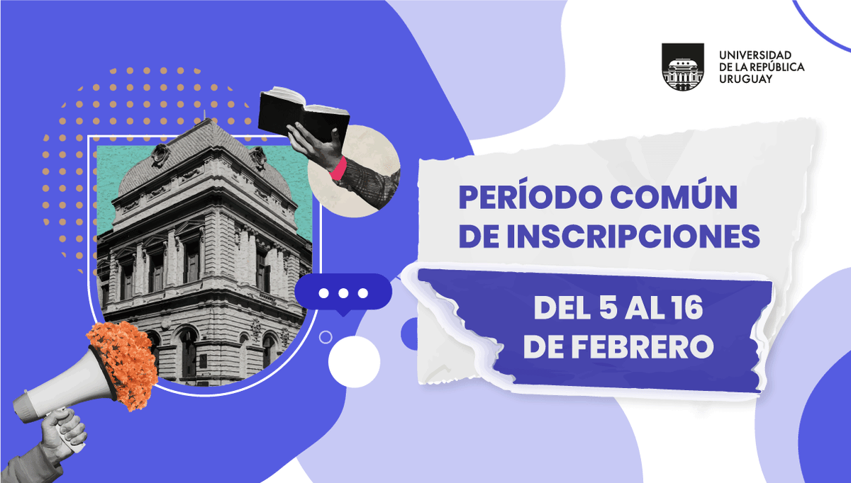 Udelaruy's tweet photo. 📢 ¡Se vienen las 𝐢𝐧𝐬𝐜𝐫𝐢𝐩𝐜𝐢𝐨𝐧𝐞𝐬 a la #Udelar!

🗓️ Accedé ya al calendario con los períodos de inscripciones a carreras y cursos en el sitio web:
📲 https://t.co/5TrWON5Y1U https://t.co/yUqabE7F6W