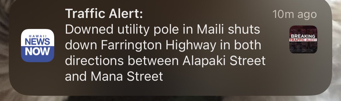 GraceLeeSunrise's tweet photo. Heads up! #hitraffic @lacydenizhnn will have updates for west side drivers on @HawaiiNewsNow https://t.co/tsfjPaqfXK