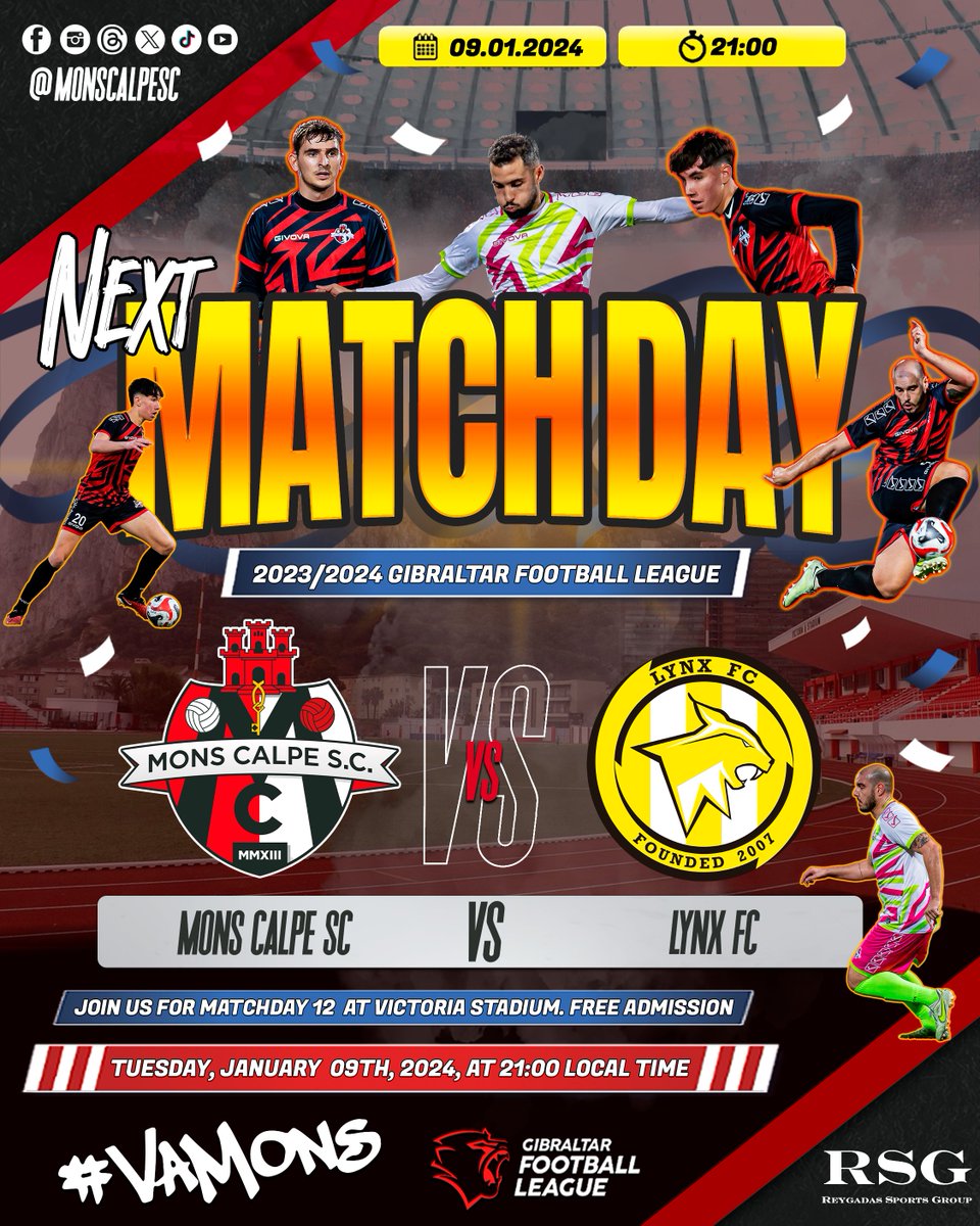 MonsCalpeSC's tweet photo. 📷 Get ready for the kickoff! Today marks the start of the year with our match against Linx FC, in matchday 12 of the Gibraltar Football League. Let's go, Mons Calpe! Focused on victory. 📷📷 #MonsCalpe #Matchday #GibraltarFootball #Vamons #RSG
📷 ¡Prepárate para el inicio! Hoy iniciamos el primer partido del año contra Linx FC, en la jornada 12 de la Liga de Fútbol de Gibraltar. ¡Vamos, Mons Calpe! Enfocados en la victoria. 📷📷 #MonsCalpe #DíaDePartido #FútbolDeGibraltar #Vamons #RSG