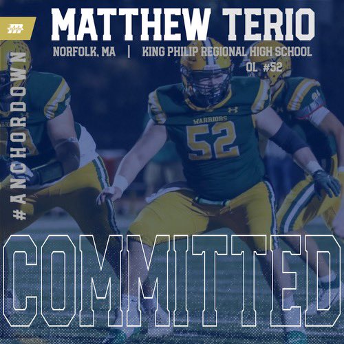 TerioMatthew's tweet photo. I am excited to announce my commitment to Mass Maritime Academy. I would like to thank my coaches and teammates who have helped me reach this achievement. #BucPride #DefendTheBay https://t.co/Gnka0h35tR