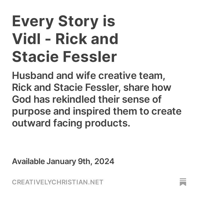 It’s been a second but #CreativelyChristian just dropped a special episode for you with co-authors and serial entrepreneurs Rick and Stacie Fessler!

creativelychristian.net/vidl