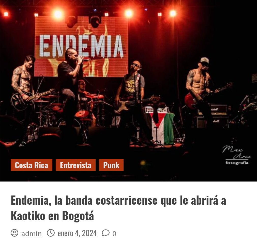 📝 Conozca a Endemia (<a href="/endemiacr/">Endemia</a>), la banda costarricense que será telonera de Kaotiko (<a href="/kaotikooficial/">KAOTIKO OFICIAL</a>) en Bogotá.
asesoriasdelpunk.org/2024/01/04/end…