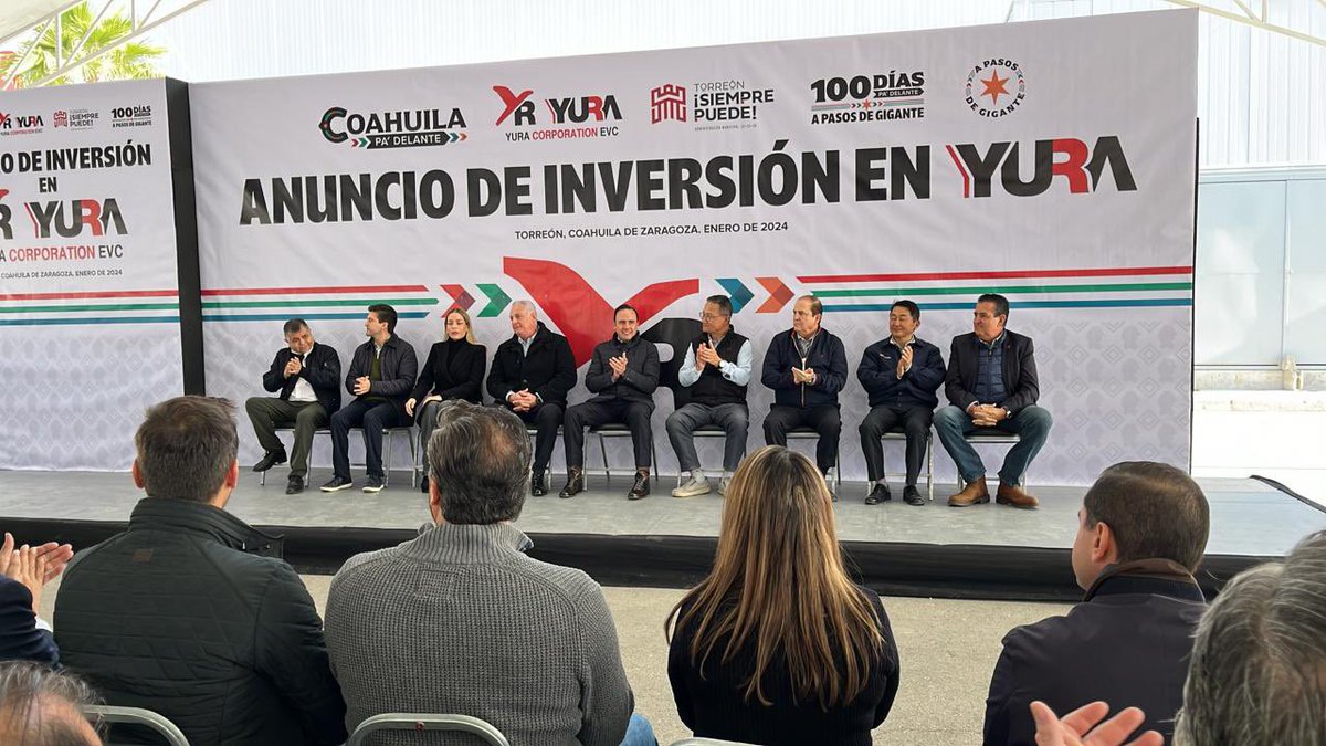 manolojim's tweet photo. En #Torreón en el Anuncio de Inversión de Yura Corporation EVC. #CoahuilaPaDelante #APasosDeGigante #TorreónSiemprePuede https://t.co/TxKNgBWx0Z