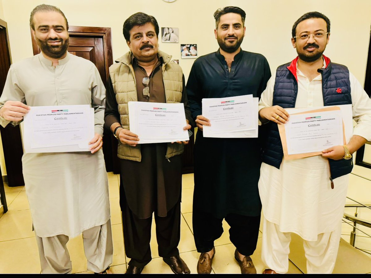 Syed_Ali_Mardan's tweet photo. Congratulations @arbab_lutfullah @arbab_amanullah  @sardarshah1 &amp; #AmeerAliShah for the issuing of @PPP_Org party tickets https://t.co/ftSc5p63iN